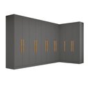 Ver imagem 2 de Guarda-Roupa Modulado de Canto com Puxadores MDF Paris Cinza/Onix
