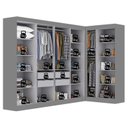 Ver imagem 5 de Guarda-Roupa Modulado de Canto com Puxadores MDF Paris Cinza/Onix