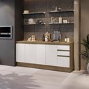 Ver imagem 1 de Balcões de Cozinha 100% Mdf 200cm Nogueira/branco Celeste Kappesberg