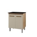 Ver imagem 1 de Armário Cozinha Cooktop 5 Bocas com 2 Portas Jade em Mdp - Savana/off White