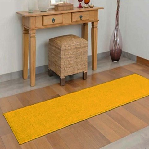 Tapete Para Sala Quarto Passadeira 66 x 2,30 Classic Amarelo Canario