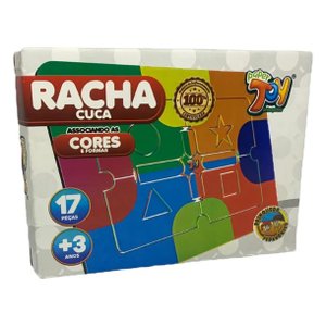 Brinquedo Racha Cuca Associando As Cores e Formas 17 Peças em Mdf +3 Anos Paper Toy