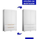 Ver imagem 5 de Guarda Roupa Solteiro Sole 2 Portas e 4 Gavetas Branco/freijó - Móveis Albatroz