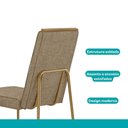 Ver imagem 7 de Conjunto Sala de Jantar Piemonte 4 Lugares Tampo MDP Cadeiras Tecidos Premium Dourado 99cm Móveis