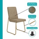 Ver imagem 4 de Conjunto Sala de Jantar Piemonte 4 Lugares Tampo MDP Cadeiras Tecidos Premium Dourado 99cm Móveis