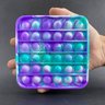 Pop It Tie Dye Quadrado Fidget Toy Brinquedo Silicone Anti Stress Ansiedade Sensorial - Verde e Roxo - 3