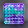 Pop It Tie Dye Quadrado Fidget Toy Brinquedo Silicone Anti Stress Ansiedade Sensorial - Verde e Roxo - 1