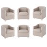 Kit 6 Poltronas Para Recepção Clinica Médica Bege - 12