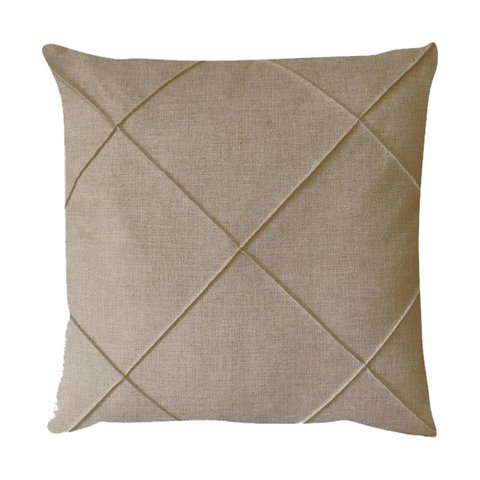 Capa para Almofada Drapeada em Linho Quadrada Cru