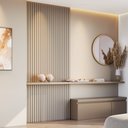 Ver imagem 1 de Kit 2 Placas de Painel Ripado Milão 250cm x 58cm x 3,3mm (Rende 2,9m²) Ecorevest Bege