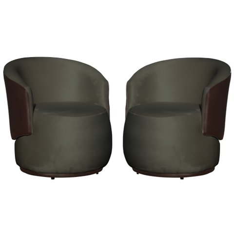 Kit 2 Poltronas para Recepção Decoração Sala Confortável - Veludo - Sv Decor:grafite