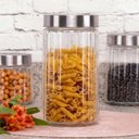 Ver imagem 5 de Conjunto 12 Potes de Vidro com Tampa Inox 870ml Cada Lyor Sydney Biscoito Condimento