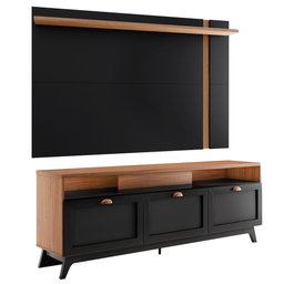 Rack Bancada Olinda com Painel para TV até 70 Pol. Leme Noce Milano/Preto Fosco - Colibri - 1