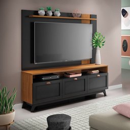 Rack Bancada Olinda com Painel para TV até 70 Pol. Leme Noce Milano/Preto Fosco - Colibri - 2