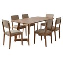 Ver imagem 1 de Mesa de Jantar Caju com 6 Cadeiras Estofadas Sabia Linho Bege Ornar