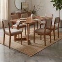 Ver imagem 2 de Mesa de Jantar Caju com 6 Cadeiras Estofadas Sabia Linho Bege Ornar