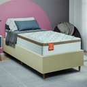 Ver imagem 3 de Cama Box Desmontável Solteiro com Colchão Molas Ensacadas Real 88x188x66cm Branco / Bege Inducol