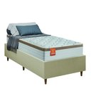 Ver imagem 1 de Cama Box Desmontável Solteiro com Colchão Molas Ensacadas Real 88x188x66cm Branco / Bege Inducol