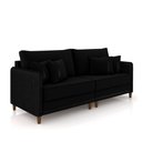 Ver imagem 5 de Sofá Montecarlo 2 Lugares 192cm Veludo/pu Preto