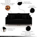Ver imagem 3 de Sofá Montecarlo 2 Lugares 192cm Veludo/pu Preto
