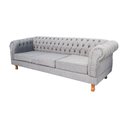 Ver imagem 2 de Sofá Chesterfield Capitone Duque Linho Cinza 1,80cm