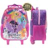 Kit Mochila Escolar Infantil Rodinha Carrinho My Little Pony + Lancheira + Estojo Dmw - Rosa - 3