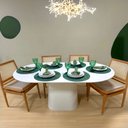 Ver imagem 2 de Mesa de Jantar Cone Orgânica Carol 140x90cm Laca e Madeira