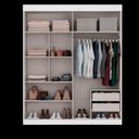 Ver imagem 5 de Guarda Roupa Casal 2 Portas de Correr 100% MDF com Espelho Firenze Branco