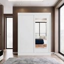 Ver imagem 1 de Guarda Roupa Casal 2 Portas de Correr 100% MDF com Espelho Firenze Branco
