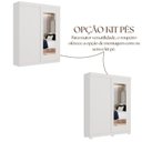 Ver imagem 6 de Guarda Roupa Casal 2 Portas de Correr 100% MDF com Espelho Firenze Branco