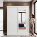 Ver imagem 4 de Guarda Roupa Casal 2 Portas de Correr 100% MDF com Espelho Firenze Branco