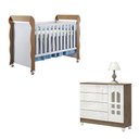 Ver imagem 1 de Berço Americano Mirelle e Cômoda Infantil Selena Branco Acetinado Amadeirado - Carolina