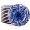 Ver imagem 1 de Jogo 12 Pratos Rasos Porcelana Decorada Azul Tramontina Abstratta Restaurante Hotel