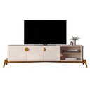 Ver imagem 1 de Rack Bancada Buriti 1.8 Tv até 70 Pol Pés Madeira Maciça Off White Jb Bechara