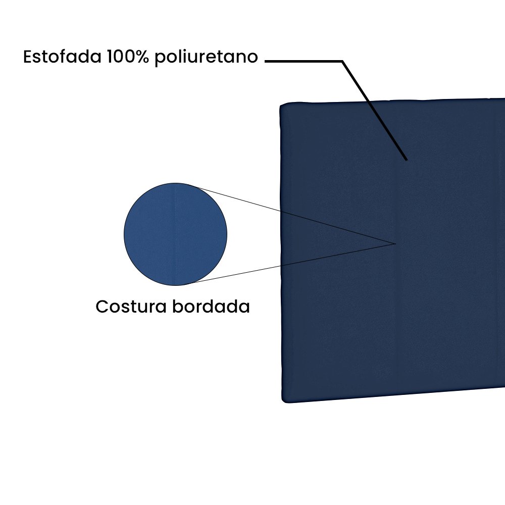 Cabeceira Painel Queen 1,60m Ravenna Suede - Pallazio - Azul Marinho - 4