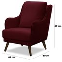 Ver imagem 3 de Poltrona Decorativa Sarah Veludo Bordô