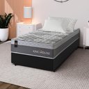 Ver imagem 1 de Conjunto Cama Box c/ Molas Ensacadas Sheffield Cinza Solteiro 88x188x65