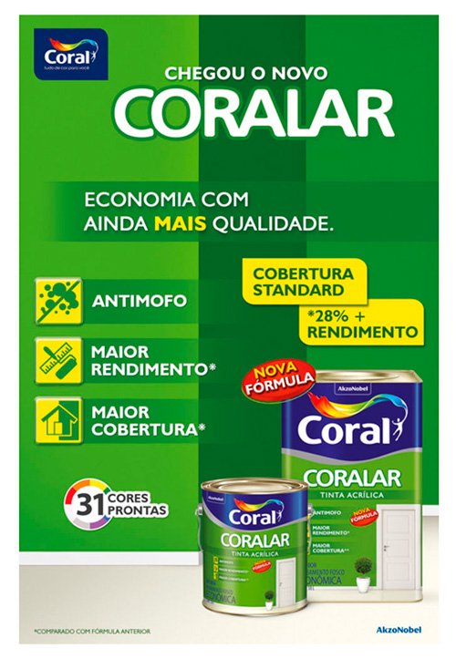 Tinta Acrílica Coral Antimofo 18l Cores Coral Destaques Especiais: Antimofo Economia com Qualidade B - 2