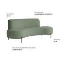 Ver imagem 3 de Sofá Orgânico 2 Lugares 150cm Argos Pés Ouro Fosco Bouclé Verde Claro - Nexta Casa