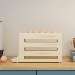 Organizador para Ovos com Suporte Rolante Branco - 2