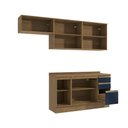 Ver imagem 3 de Armário de Cozinha Completa 100% Mdf 240cm Nogueira/azul Profundo Celeste Kappesberg