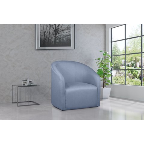 Kit 2 Poltronas Decorativa Julia Linho Azul - Lm Decor