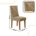 Ver imagem 3 de Mesa de Jantar Isadora 180cm Tampo Mdf Laminado Canto Copo com 6 Cadeiras Isadora Moderna Mobília
