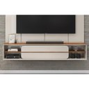 Ver imagem 6 de Painel Home P/ Tv até 70 Pol Alana 169x180cm Off White/freijó - Dj Móveis