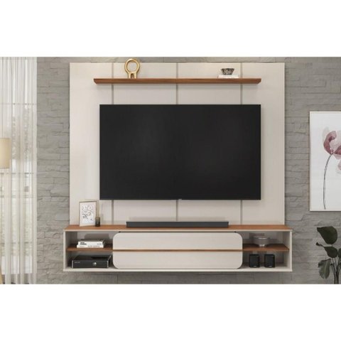 Painel Home P/ Tv até 70 Pol Alana 169x180cm Off White/freijó - Dj Móveis