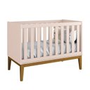 Ver imagem 1 de Berço Mini Cama Classic Rosa Fosco com Pés Amadeirado - Reller Móveis