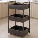 Ver imagem 2 de Carrinho Organizador Multiuso 3 Cestos Bp Lais 50 Cm Preto Eratto Moveis