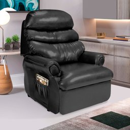 Poltrona Extensão de Cílios Reclinável Corino Luxuosa:preto Corino - 2