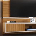 Ver imagem 4 de Painel Bancada Suspensa para Tv até 65 Pol. 2 Portas Âmbar Cinamomo/off White/ripado - Bechara