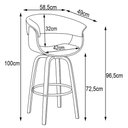Ver imagem 4 de Banqueta Giratória Alta com Encosto Base Madeira Ravi R02 PU Marrom - Mpozenato